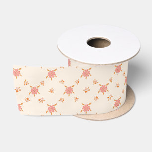 Ruban En Satin Motif Fleur Sauvage