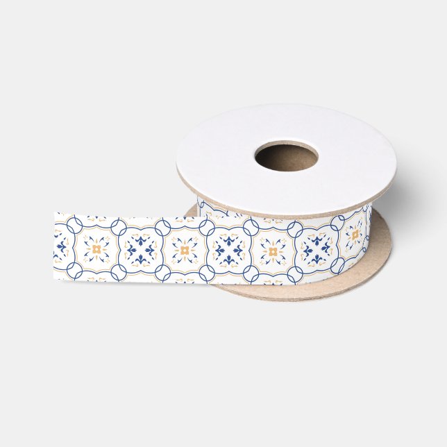 Ruban En Satin Motif floral (Bobine)