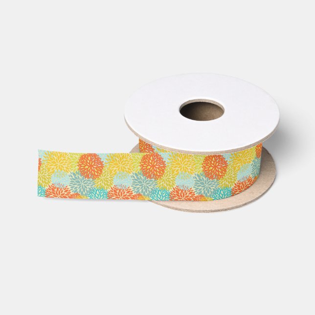 Ruban En Satin Motif floral 3 (Bobine)