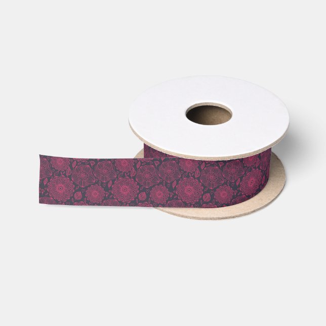 Ruban En Satin Motif floral 5 (Bobine)
