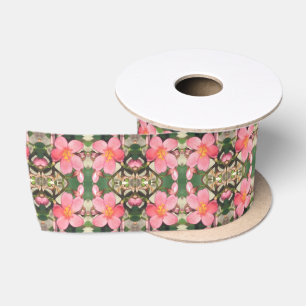 Ruban En Satin Motif floral rose