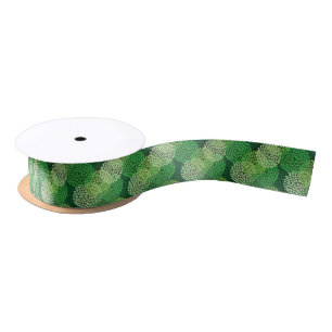 Ruban En Satin Motif floral vert