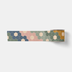 Ruban En Satin Motif géométrique Boho élégant Bleu vert Bleu