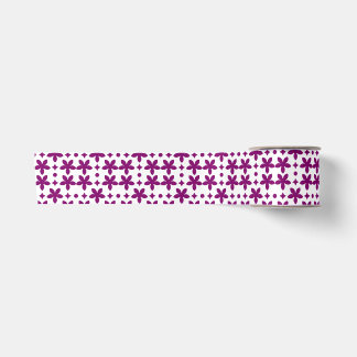 Ruban En Satin Motif géométrique floral violet à répétition