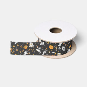 Ruban En Satin Motif Halloween 2