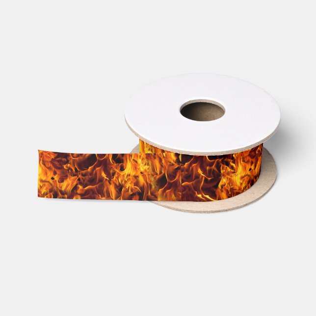 Ruban En Satin Motif incendie et flamme (Bobine)