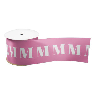 Ruban En Satin Motif initial rose rose monogramme