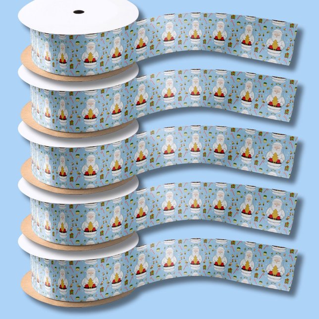 Ruban En Satin Motif Joyeux Noël Apiculteur (Créateur téléchargé)