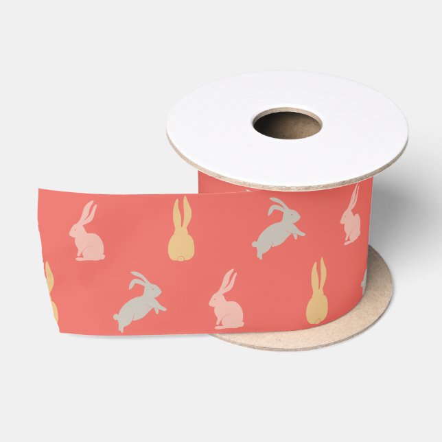 Ruban En Satin Motif lapin mignon lapin | Vacances de Pâques (Bobine)