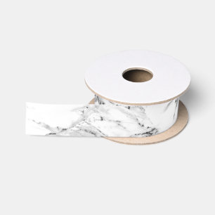 Ruban En Satin Motif marbre noir gris blanc moderne 