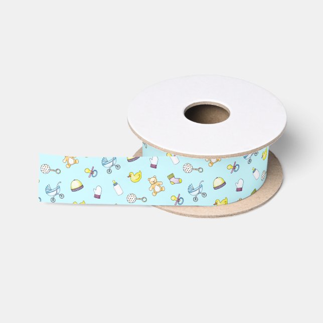 Ruban En Satin Motif mignon de baby shower (Bobine)