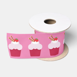 Ruban En Satin Motif mignon de tartes sablées de fraise
