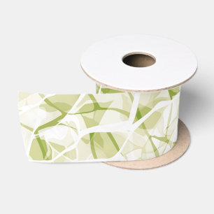 Ruban En Satin motif moderne élégant abstrait blanc-olive   