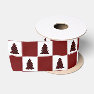 Ruban En Satin Motif moderne Red Buffalo Plaid Christmas Tree