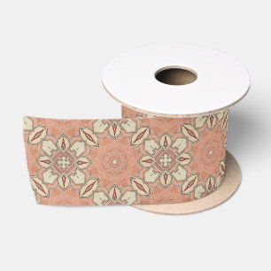 Ruban En Satin Motif mou de couleurs (saumon)