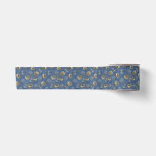 Ruban En Satin motif nautique bleu