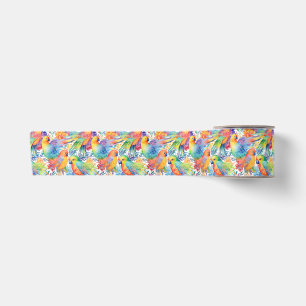 Ruban En Satin Motif Neon budgies