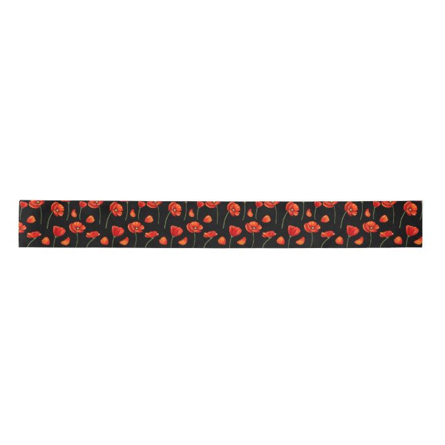 Ruban En Satin motif noir (Devant)