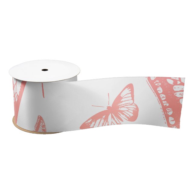 Ruban En Satin Motif papillon (Bobine)