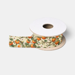 Ruban En Satin Motif Persimmons