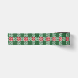 Ruban En Satin Motif Plaid Buffalo Green de Noël