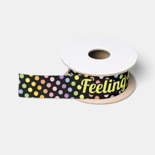 Ruban En Satin Motif Pois Rainbow