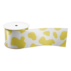 Ruban En Satin Motif Poster de animal des points de vache jaune