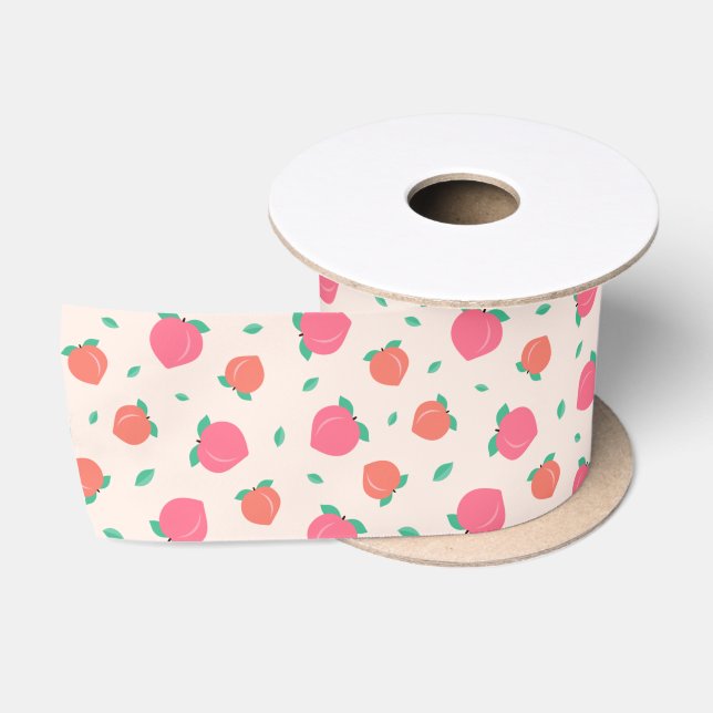 Ruban En Satin Motif rose pâle (Bobine)