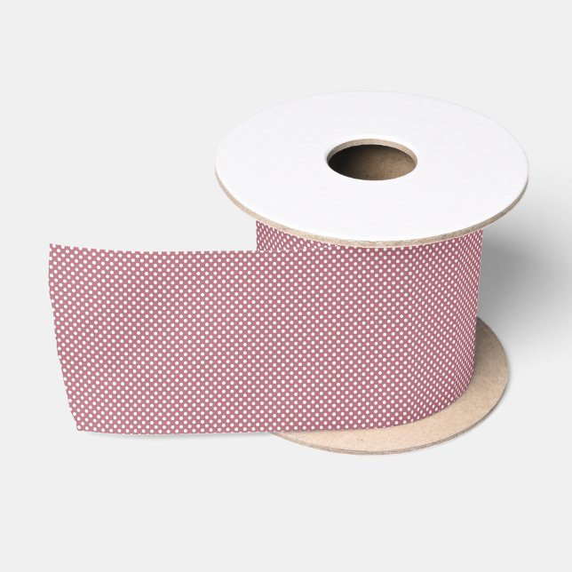 Ruban En Satin Motif rose Pois Gold (Bobine)