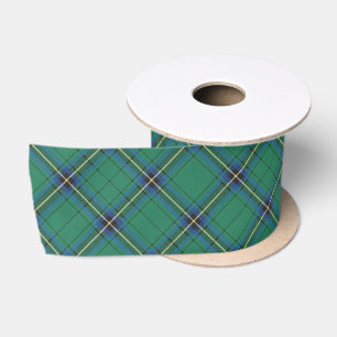 Ruban En Satin Motif Tartan Clan Gordon Vert Bleu Jaune