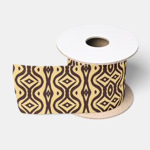 Ruban En Satin motif tribal Brown