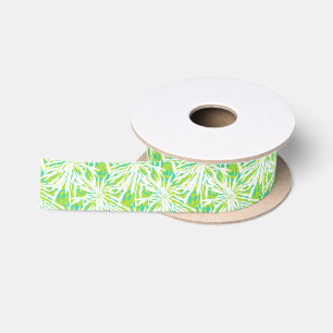 Ruban En Satin Motif tropical de palmettes