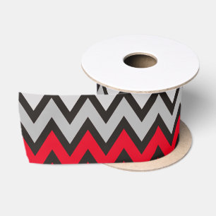Ruban En Satin Motif ZIGZAG - noir blanc gris + votre idée