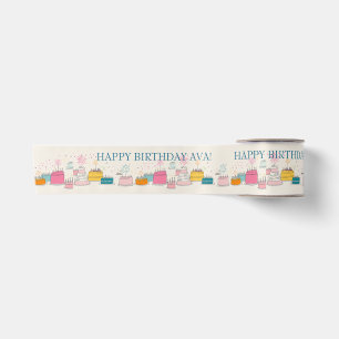Ruban En Satin Mouchoir de fête personnalisé – Gâteaux gribouillé