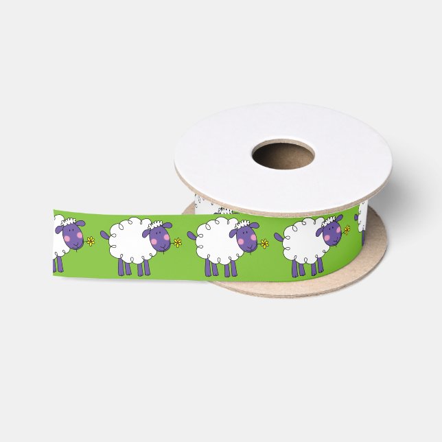 Ruban En Satin moutons laineux d'asile de fous (Bobine)