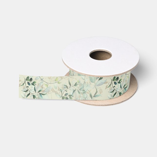 Ruban En Satin Mystique feutrée Pale Celadon (Bobine)
