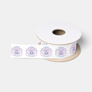 Ruban En Satin Namaste Purple et Pink Lotus Flower