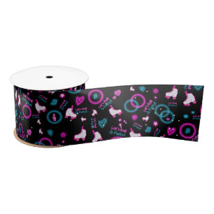 Ruban En Satin Neon Glow Roller Skating Roll Motif