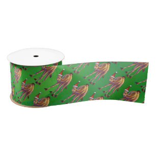 Ruban En Satin Noël De Camel Sur Vert