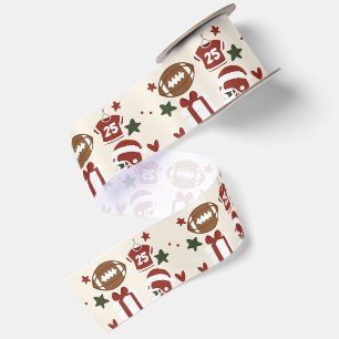 Ruban En Satin Noël de football américain