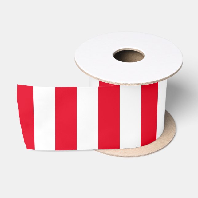 Ruban En Satin Noël des Fêtes Rouge et Blanc (Bobine)
