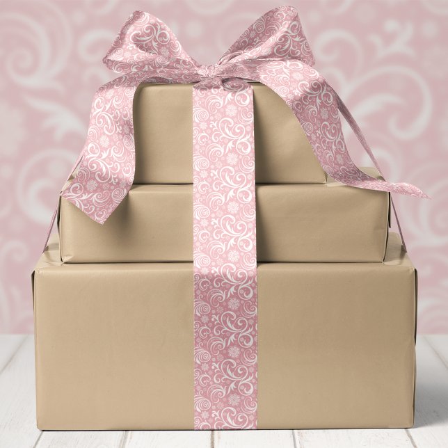 Ruban En Satin Noël des flocons de neige roses et des torrents (Créateur téléchargé)