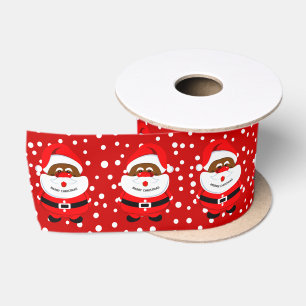Ruban En Satin Noël fantastique du Père Noël afro-américain