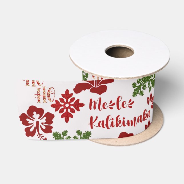 Ruban En Satin Noël hawaïen - Mele Kalikimaka 1 (Bobine)