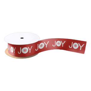 Ruban En Satin Noël Joie Ruban Rouge