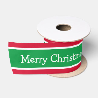 Ruban En Satin Noël Joyeux Rouge Et Vert Personnalisé
