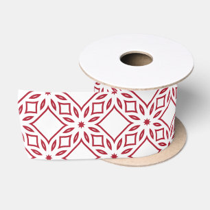 Ruban En Satin Noël Motif rouge et blanc