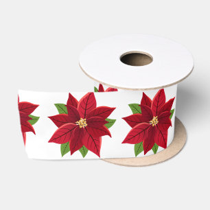 Ruban En Satin Noël Poinsettia