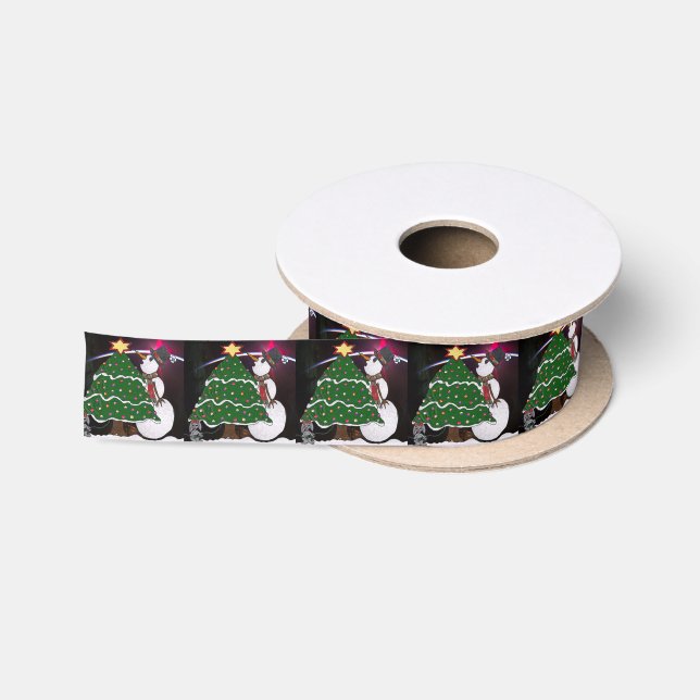 Ruban En Satin Noël Snowman Surprise Holidays (Bobine)