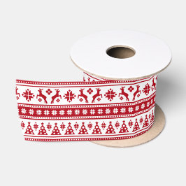 Ruban En Satin Noël Vacances Nordic Motif Cosy